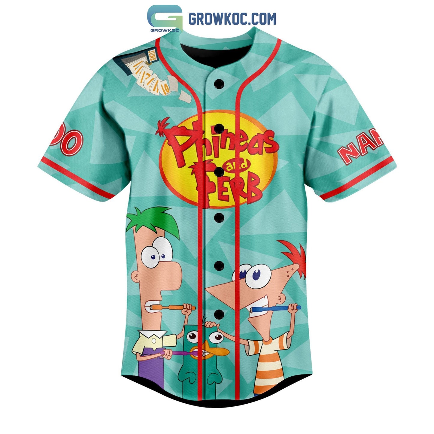Phineas And Ferb I Know What I Gonna Do Today Personalized Baseball Jersey baseball jersey product view 2
