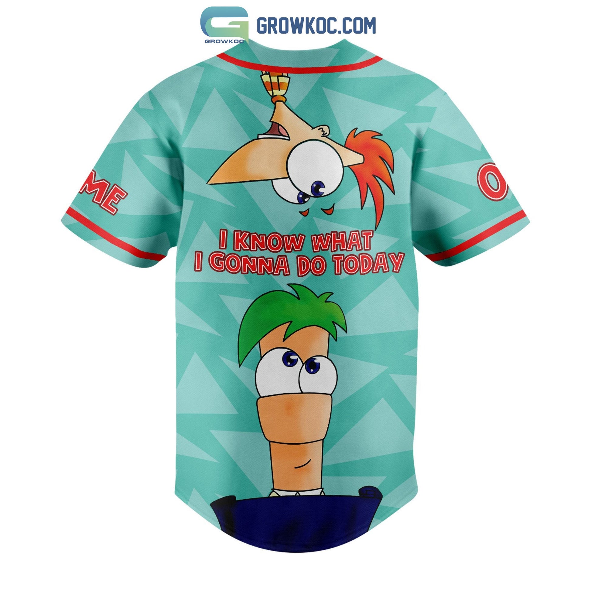 Phineas And Ferb I Know What I Gonna Do Today Personalized Baseball Jersey baseball jersey product view 3