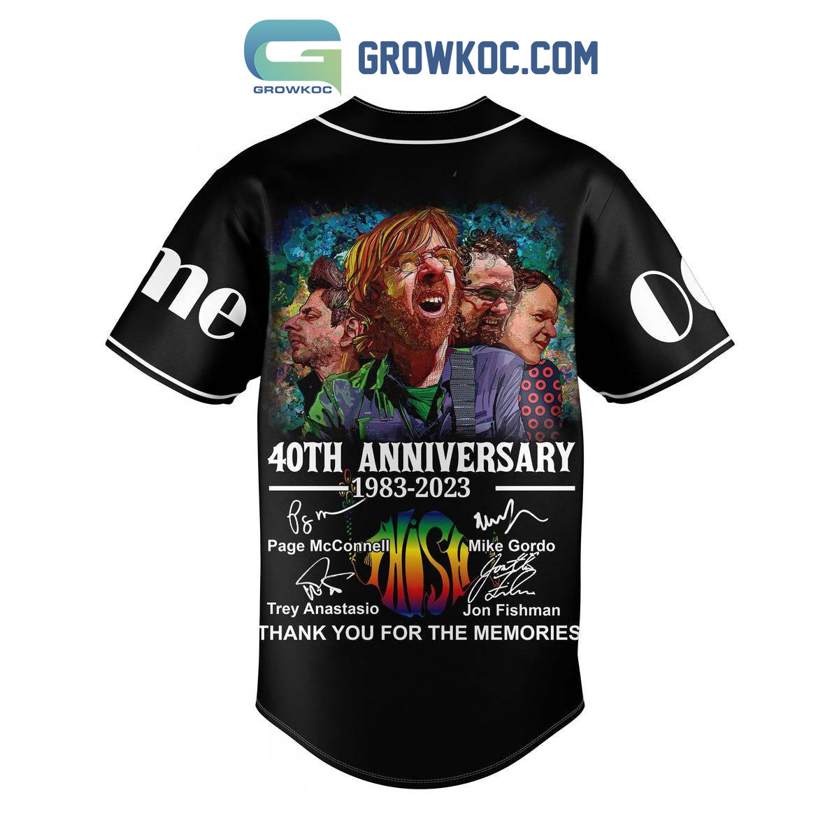 Phish 40th Anniversary 1983 2023 Memories Personalized Baseball Jersey baseball jersey product view 2