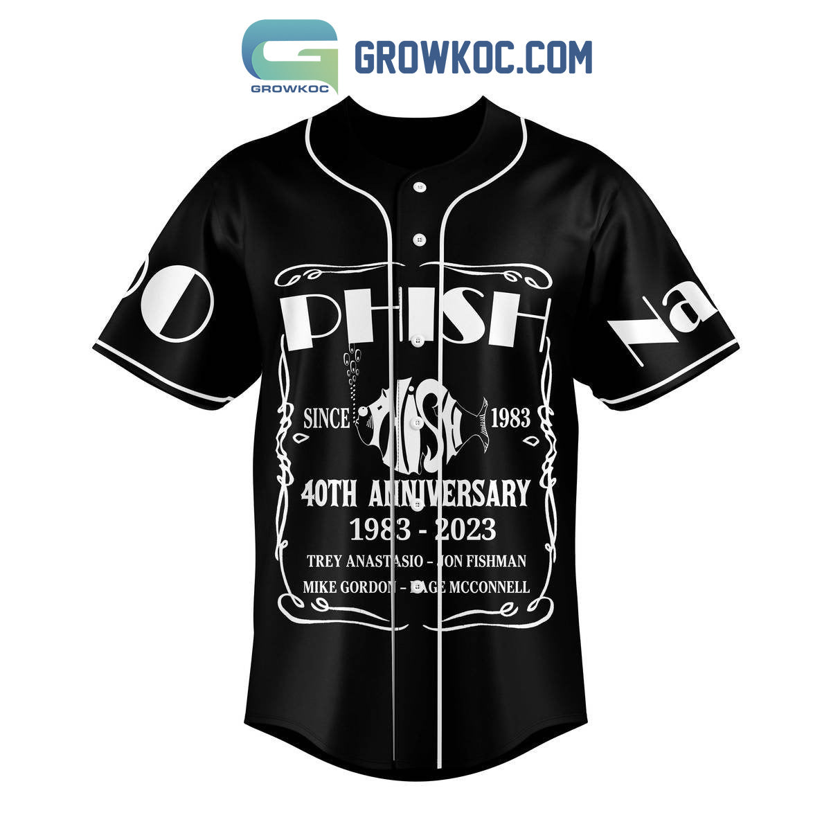 Phish 40th Anniversary 1983 2023 Memories Personalized Baseball Jersey baseball jersey product view 3