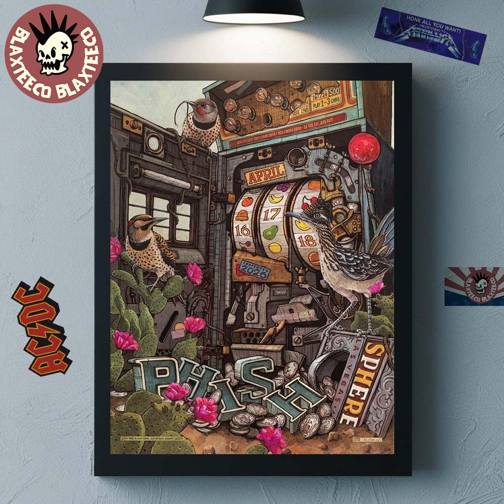 Phish Live At Sphere Las Vegas 2026 Weekend One LE Venue Poster On April 16 17 18 2026 The Slot Machine Art Poster Canvas - T-Shirt, Sweatshirt, Hoodie
