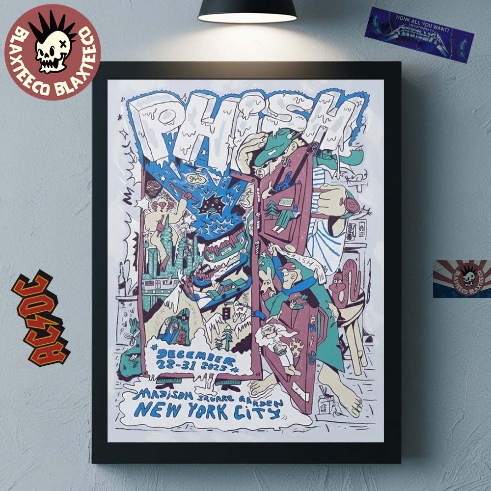 Phish New Years Run 2025 Second Limited Edition Event Poster In New York City At Madison Square Garden On December 28 31 2025 By Darren Shaddick Poster Canvas - T-Shirt, Sweatshirt, Hoodie