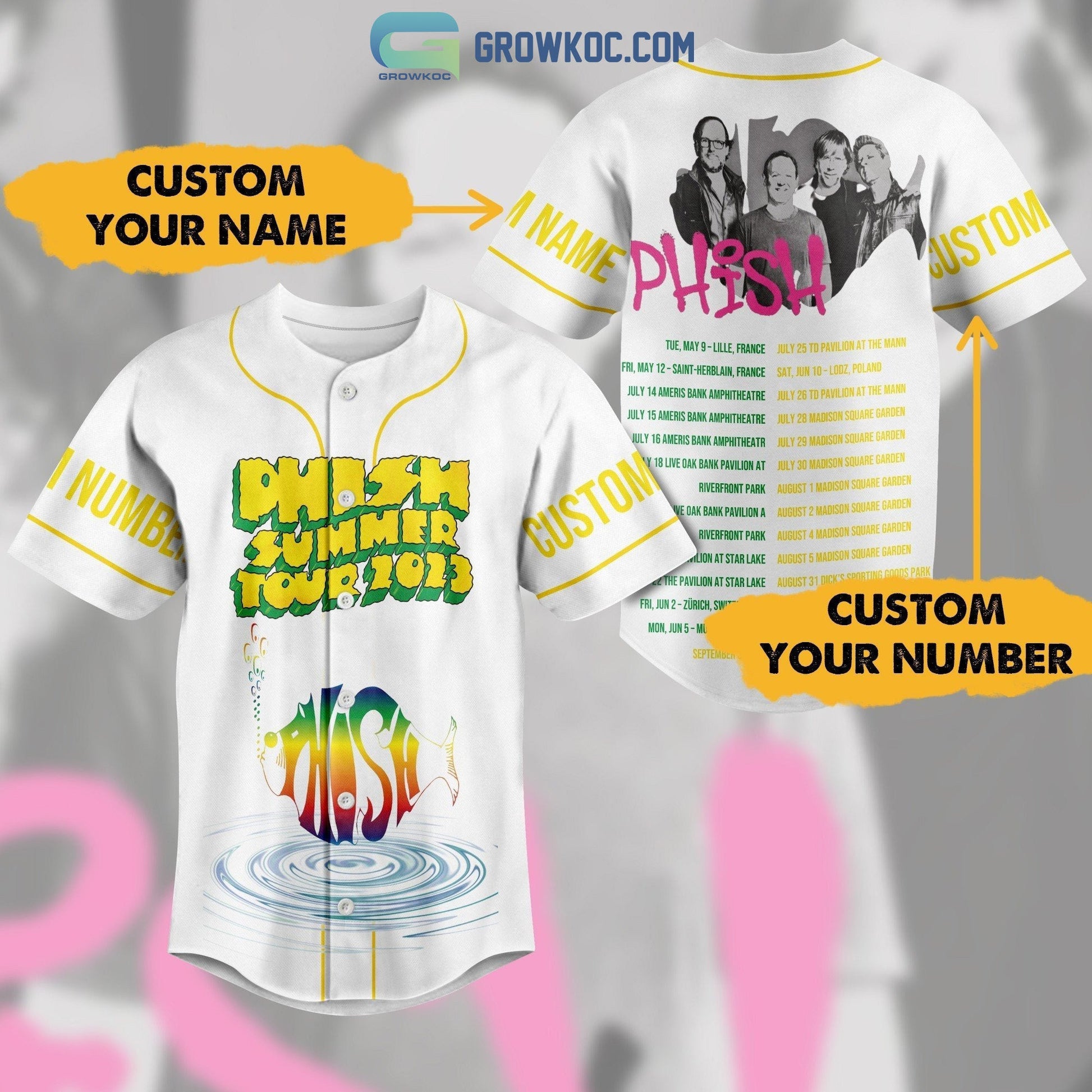 Phish Summer Tour 2023 Personalized Baseball Jersey baseball jersey product view 1