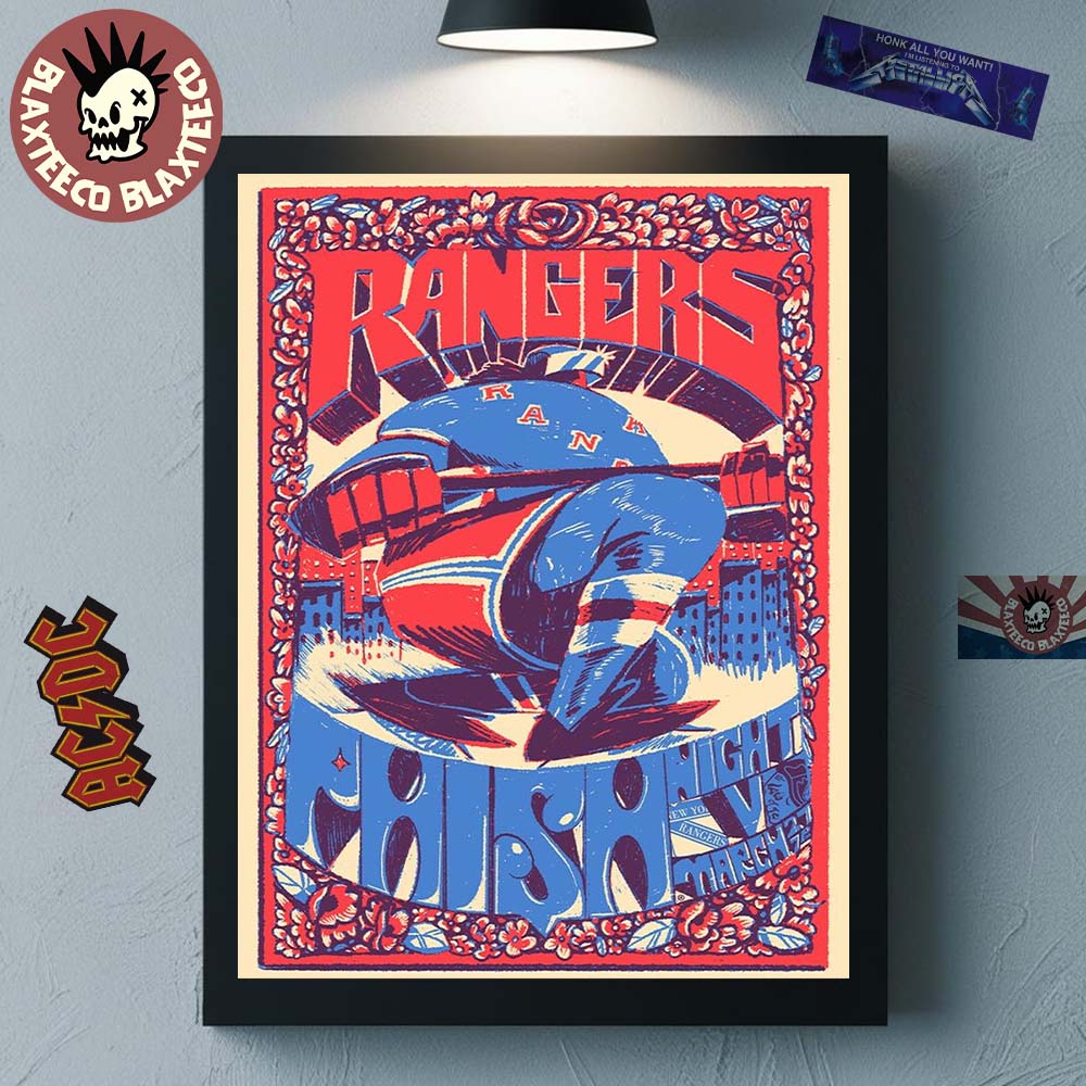 Phish X New York Rangers Vs Chicago Blackhawks Match Show At Madison Square Garden In New York On March 27 2026 Poster Canvas - T-Shirt, Sweatshirt, Hoodie