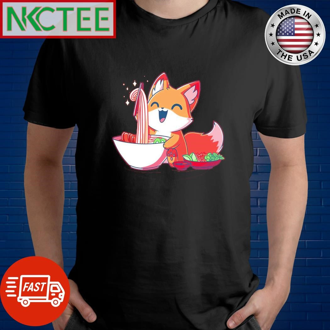 Pho Fox eat ramen shirt Unisex T-shirt, Sweatshirt, Hoodie, Long Sleeve Tee - T-Shirt, Sweatshirt, Hoodie
