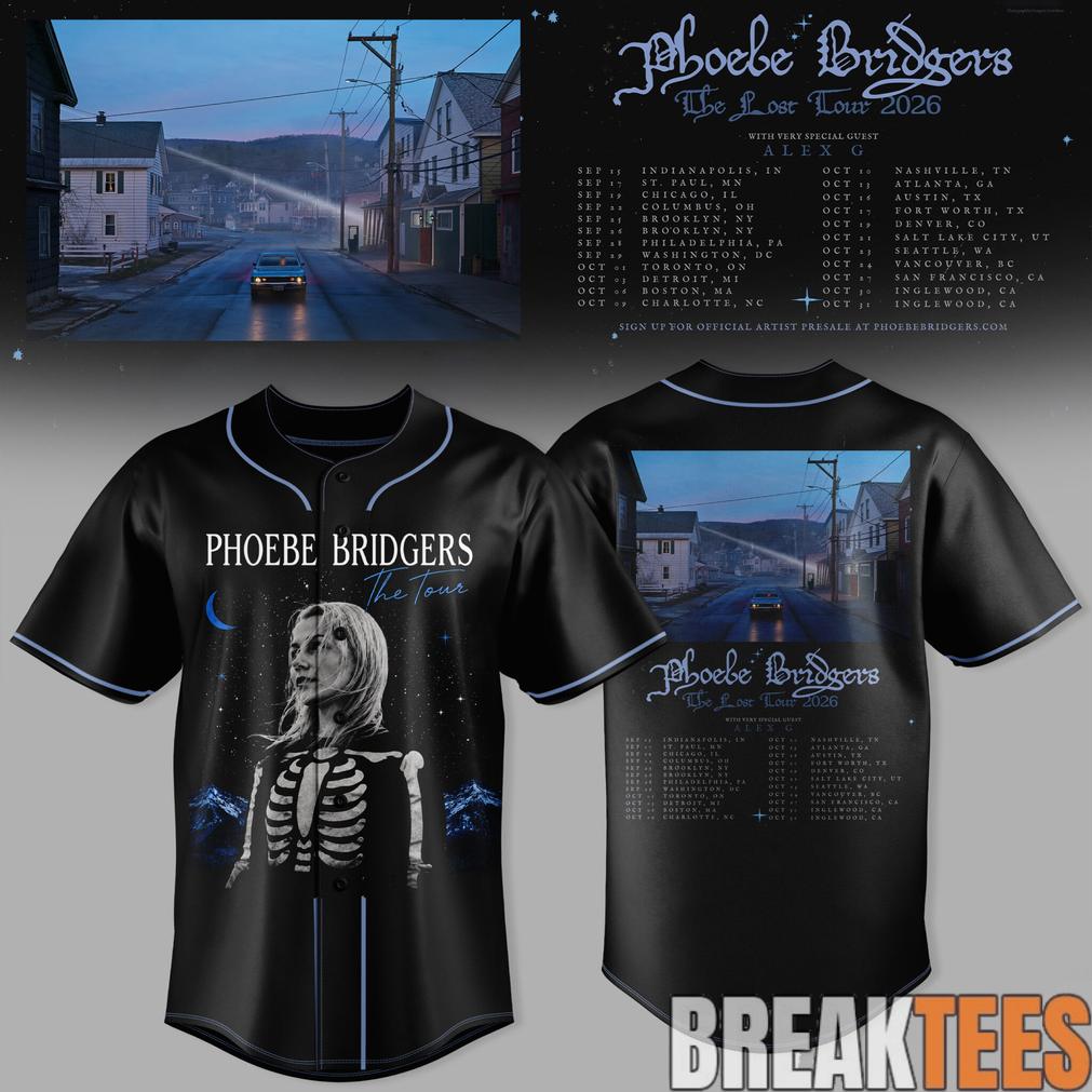 Phoebe Bridgers x The Lost Tour 2026 Baseball Jersey baseball jersey product view 1