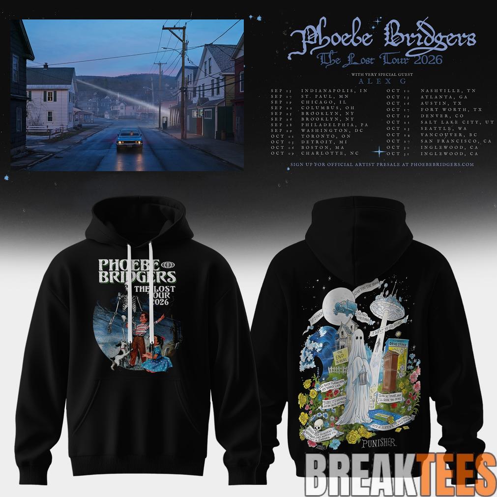 Phoebe Bridgers x The Lost Tour 2026 Hoodie Unisex T-shirt, Sweatshirt, Hoodie, Long Sleeve Tee - T-Shirt, Sweatshirt, Hoodie