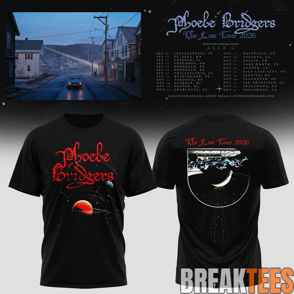 Phoebe Bridgers x The Lost Tour 2026 Shirt Unisex T-shirt, Sweatshirt, Hoodie, Long Sleeve Tee - T-Shirt, Sweatshirt, Hoodie