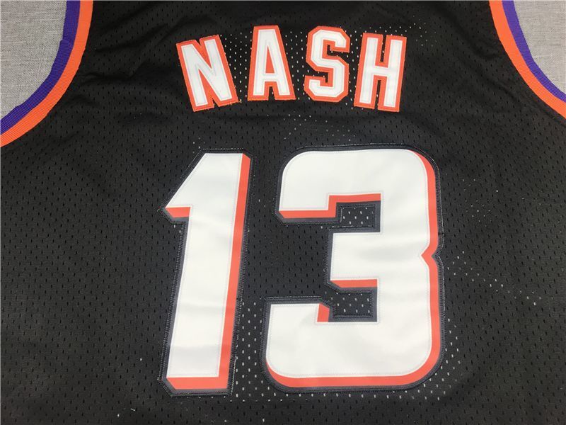 Phoenix Suns #13 Steve Nash Suns 13 Black Gold Logo Style 1 Basketball Jersey basketball jersey product view 1