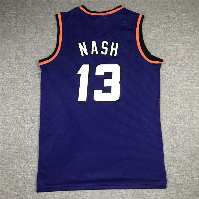 Phoenix Suns #13 Steve Nash Suns 13 Purple Gold Logo Style 2 Basketball Jersey basketball jersey product view 1