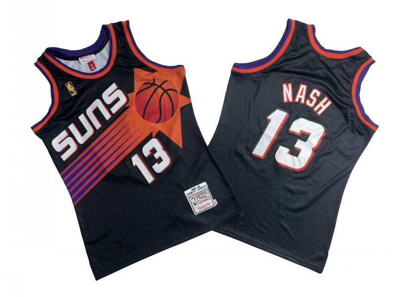 Phoenix Suns #13 Steve Nash Suns 13 # Black 96-97 Season Mitchell Retro Jersey Style 2 Basketball Jersey basketball jersey product view 1