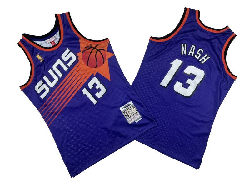 Phoenix Suns #13 Steve Nash Suns 13 # Purple 96-97 Season Mitchell Retro Jersey Style 1 Basketball Jersey basketball jersey product view 1