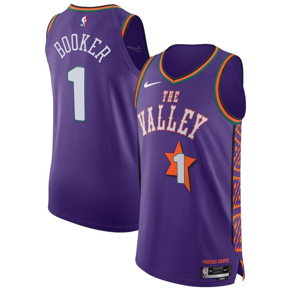 Phoenix Suns #1 Devin Booker 202425 Authentic Player Jersey - City Edition - Purple Basketball Jersey basketball jersey product view 1