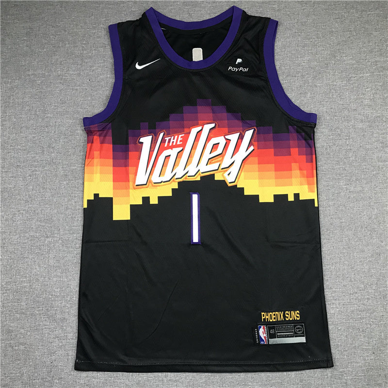 Phoenix Suns #1 Devin Booker 21 Suns 1 Black City Edition Style 2 Basketball Jersey basketball jersey product view 1