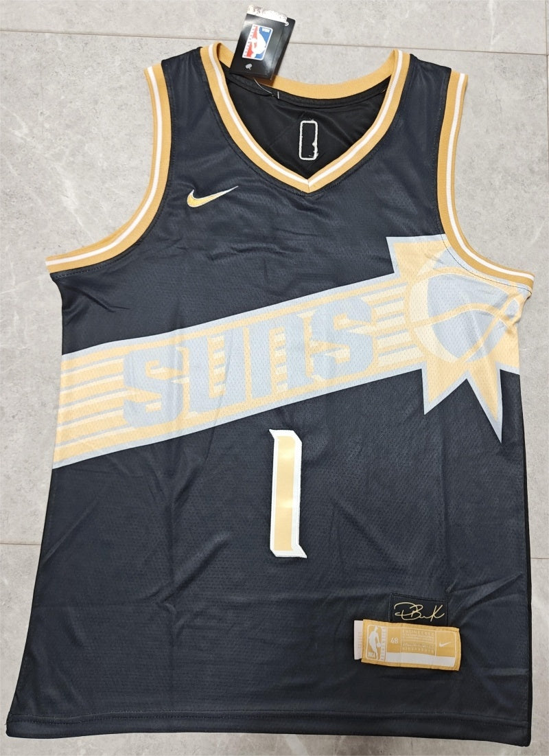 Phoenix Suns #1 booker 2425 jersey blackgold Style 2 Basketball Jersey basketball jersey product view 1