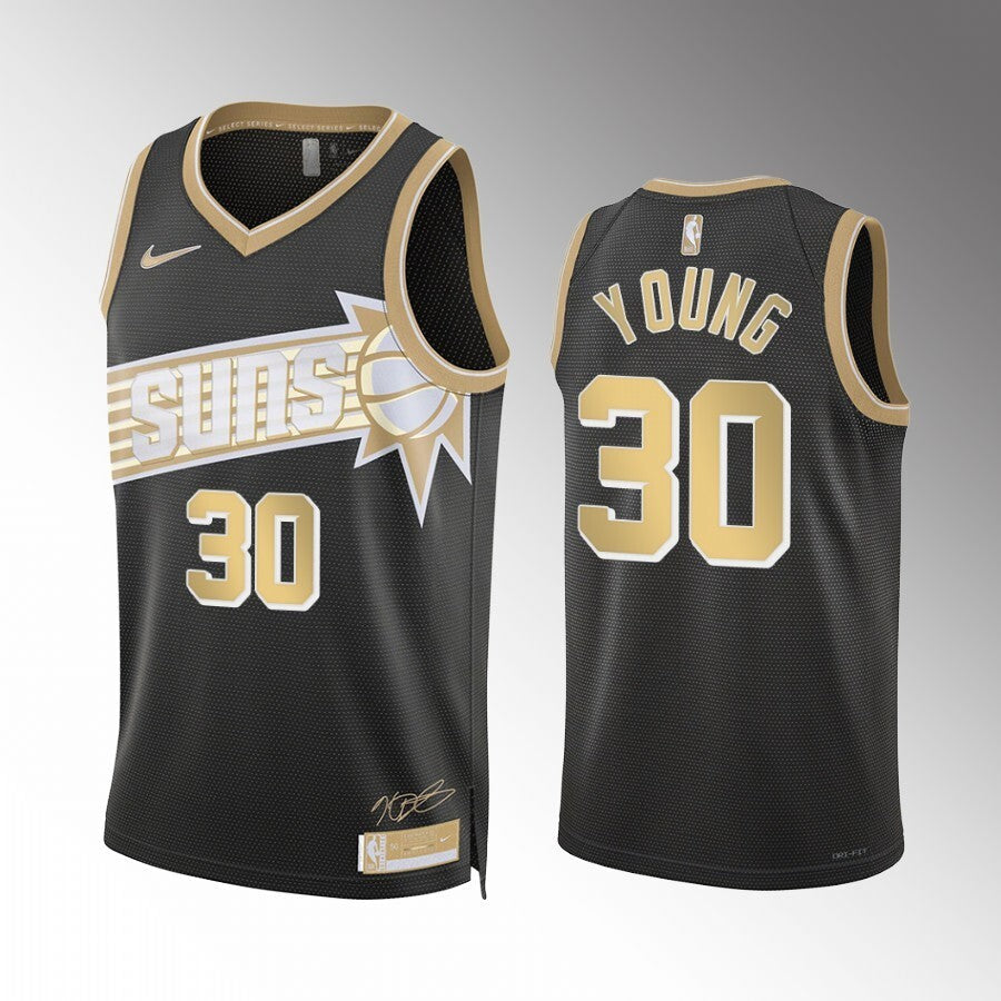 Phoenix Suns #30 Thaddeus Young 2024 NBA Select Series Black Style 1 Basketball Jersey basketball jersey product view 1