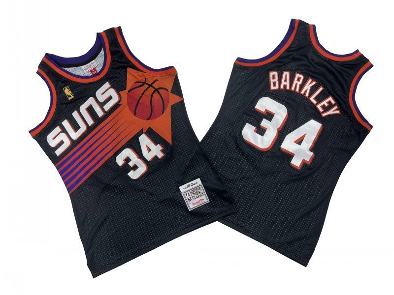 Phoenix Suns #34 Charles Barkley Suns 34 # Black 92-93 Season Mitchell Retro Jersey --. Barkley Style 2 basketball jersey product view 1