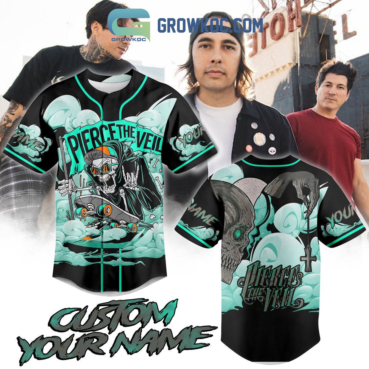 Pierce The Veil California Tour 2023 Personalized Baseball Jersey baseball jersey product view 1