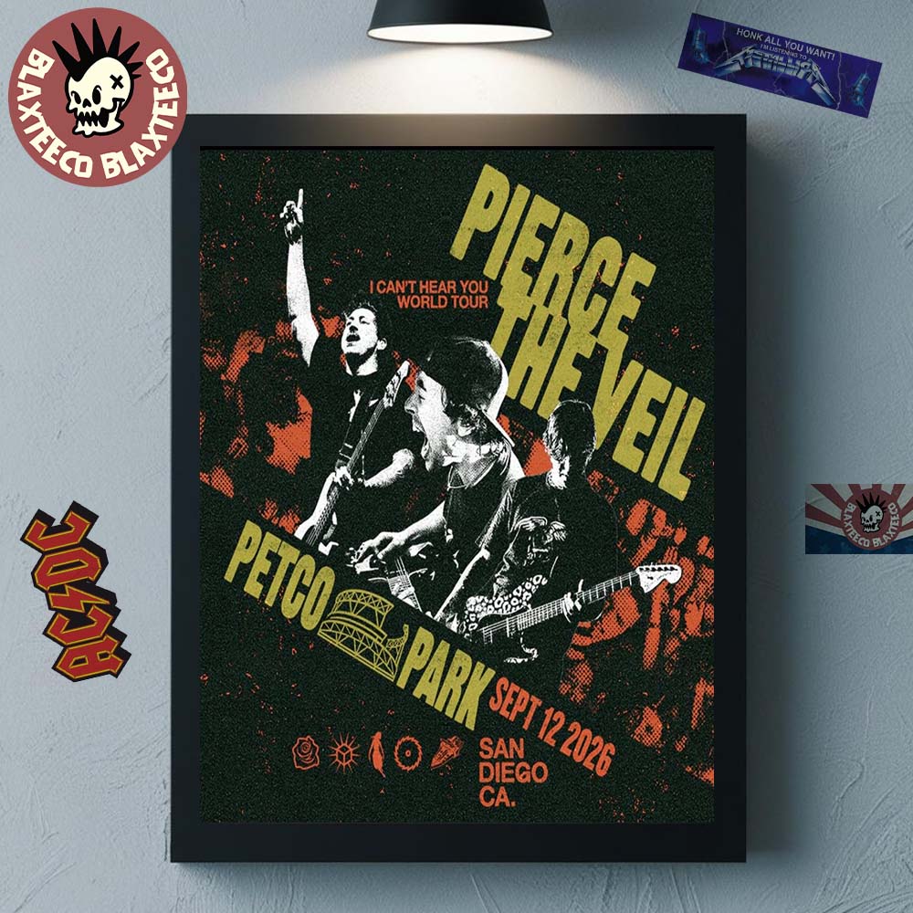 Pierce The Veil I Cant Hear You World Tour 2026 San Diego California At Petco Park On September 12 2026 Home Decor Poster Canvas - T-Shirt, Sweatshirt, Hoodie