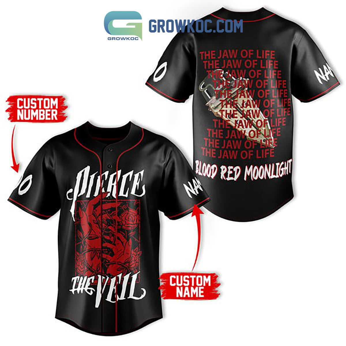 Pierce The Veil I Love You Personalized Baseball Jersey baseball jersey product view 1