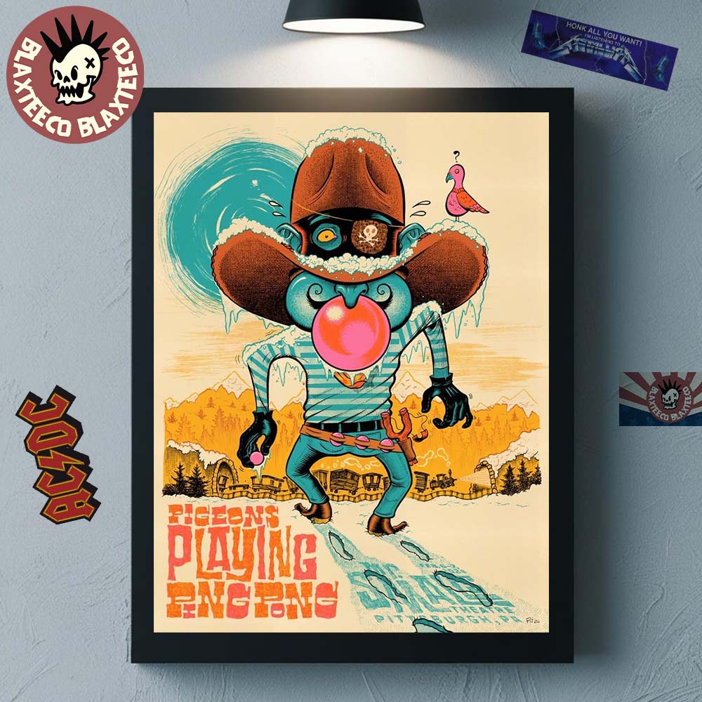 Pigeons Playing Ping Pong Pittsburgh Pennsylvania 2026 Venue Poster At Mr. Smalls Theatre On February 6 And 7 2026 Home Decor Poster Canvas - T-Shirt, Sweatshirt, Hoodie