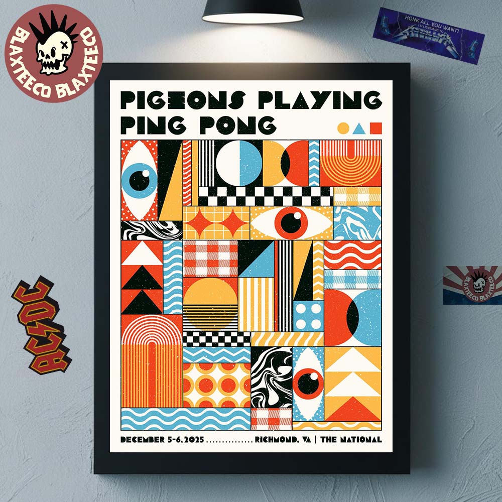 Pigeons Playing Ping Pong Richmond Virginia 2025 Event Poster At The National On December 5-6 2025 Home Decor Poster Canvas - T-Shirt, Sweatshirt, Hoodie
