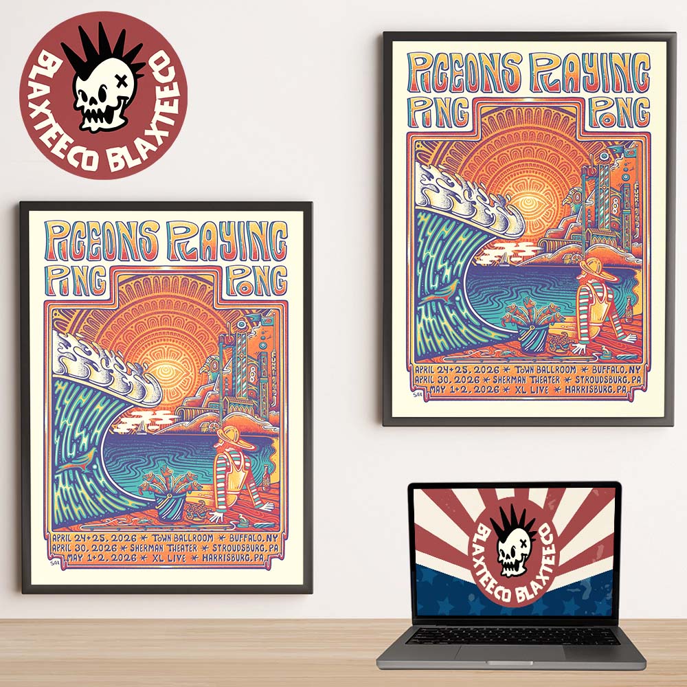 Pigeons Playing Ping Pong Upcoming Shows Poster In New York And Pennsylvania 2026 On April 24 25 30 And May 1 2 2026 Poster Canvas - T-Shirt, Sweatshirt, Hoodie