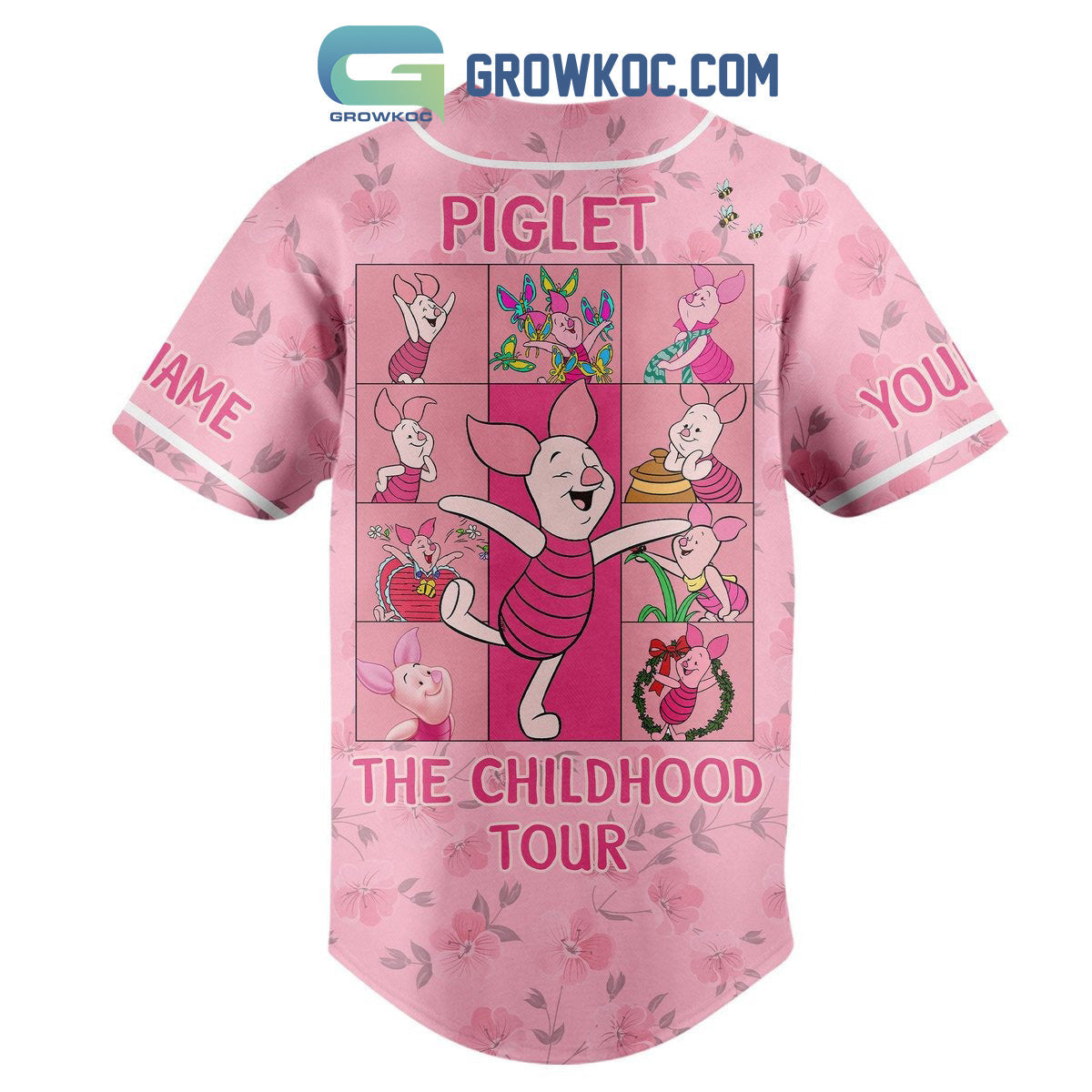 Piglet The Childhood Tour Personalized Baseball Jersey baseball jersey product view 3
