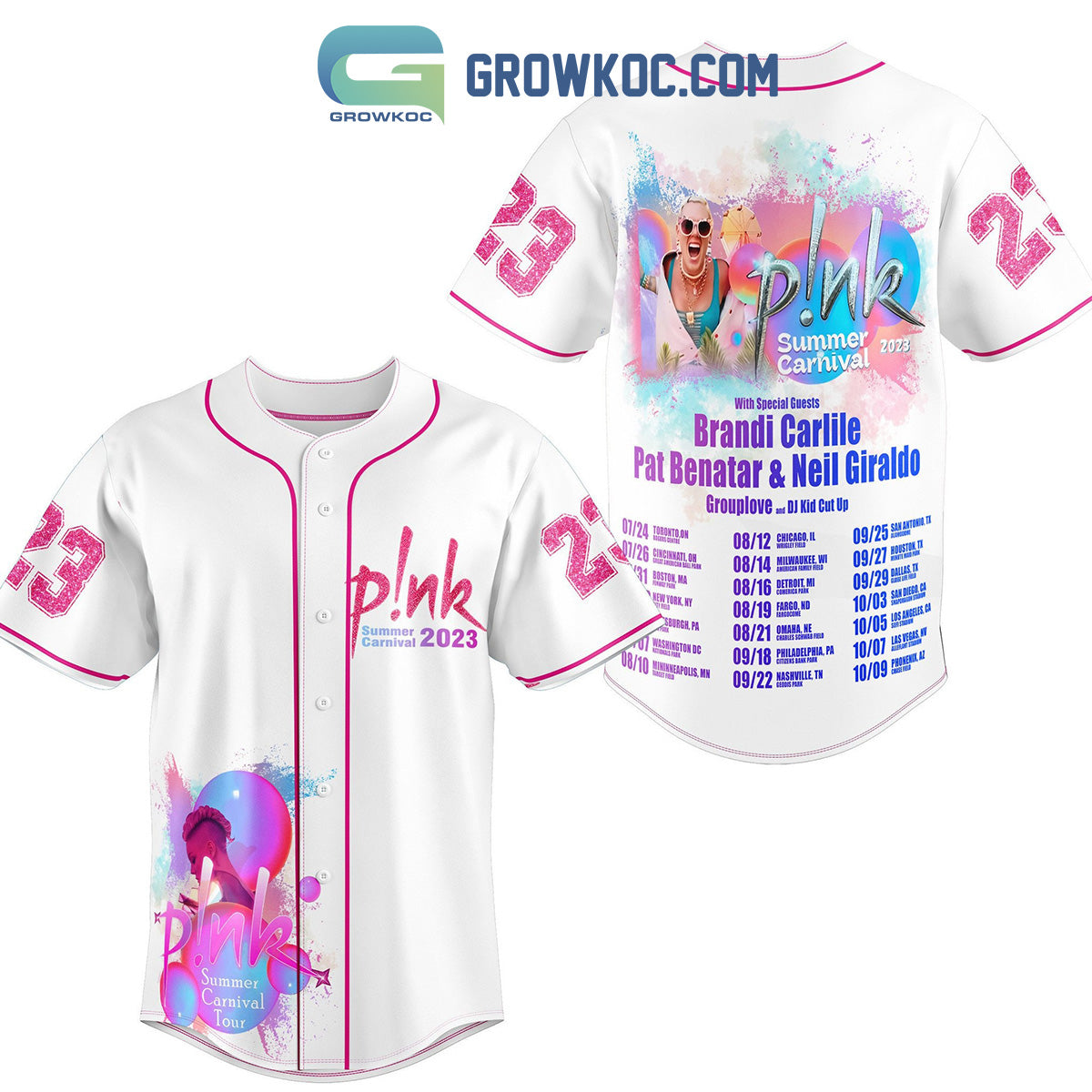 Pink Summer Carnival 2023 With Special Guests Brandi Carlile Baseball Jersey baseball jersey product view 1