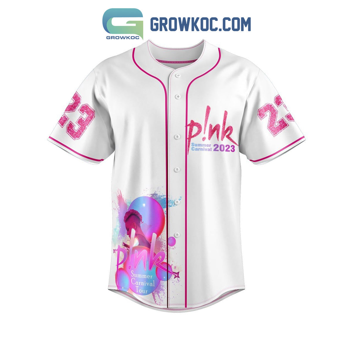 Pink Summer Carnival 2023 With Special Guests Brandi Carlile Baseball Jersey baseball jersey product view 2