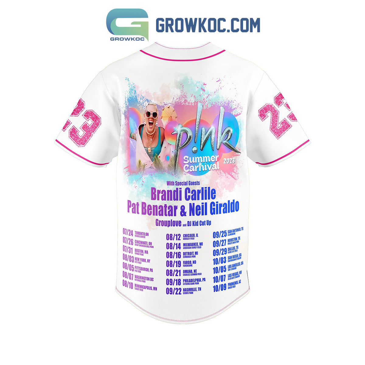 Pink Summer Carnival 2023 With Special Guests Brandi Carlile Baseball Jersey baseball jersey product view 3