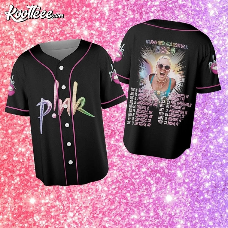 Pink Summer Carnival 2024 Tour Baseball Jersey baseball jersey product view 1