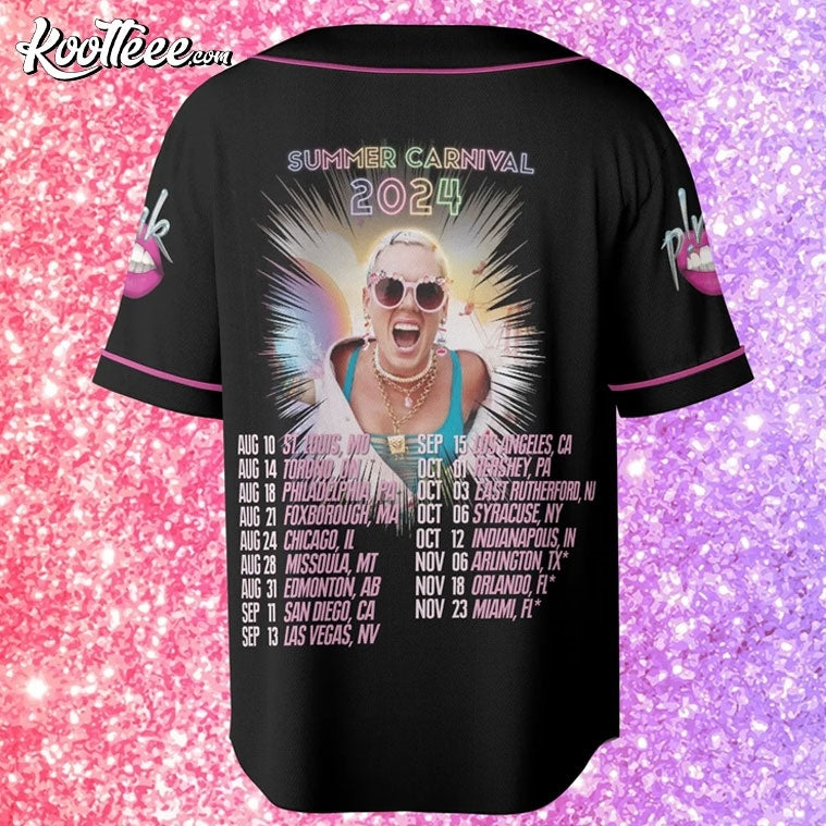 Pink Summer Carnival 2024 Tour Baseball Jersey baseball jersey product view 3