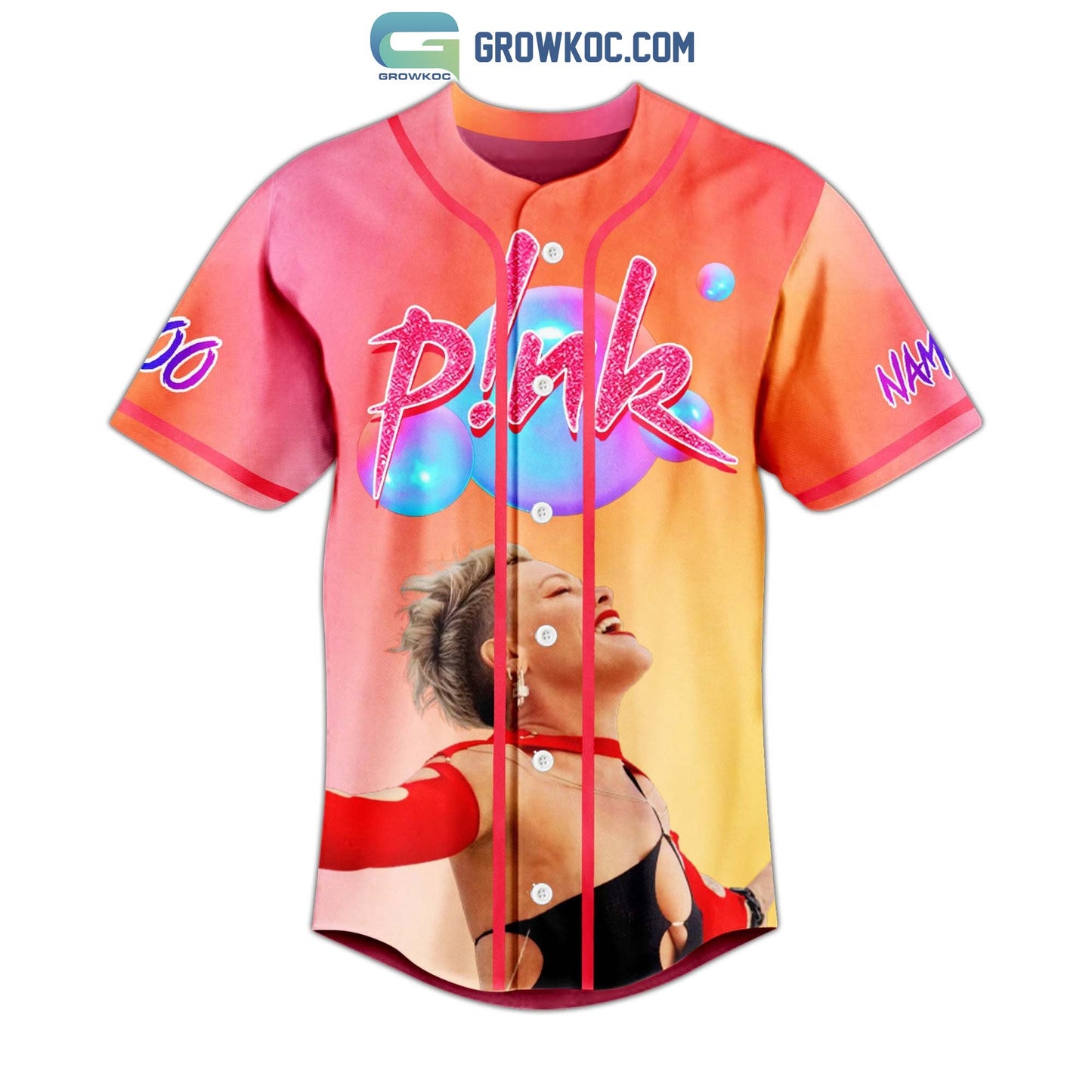 Pink Tour 2023 Summer Carnival Personalized Baseball Jersey baseball jersey product view 2