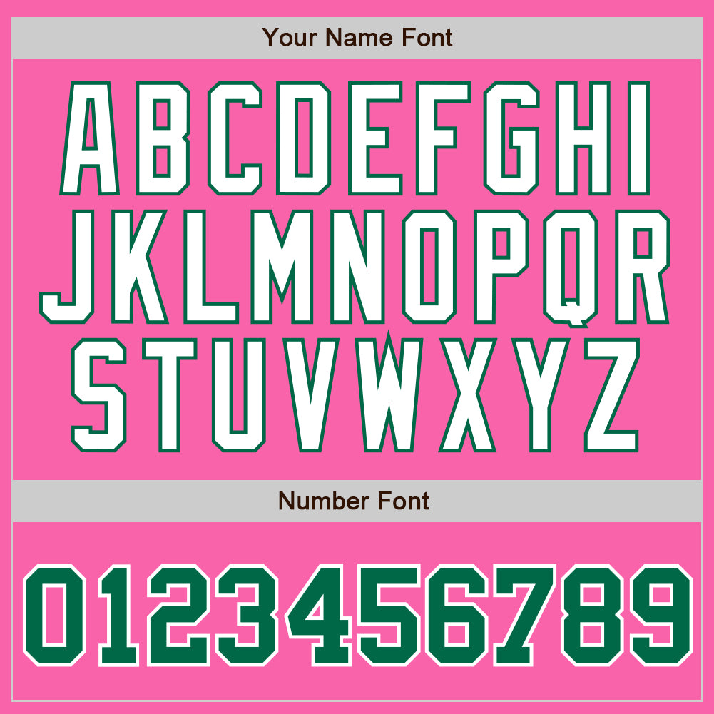 Custom Pink White Pinstripe Kelly Green-White Authentic Baseball Jersey baseball jersey product view 4