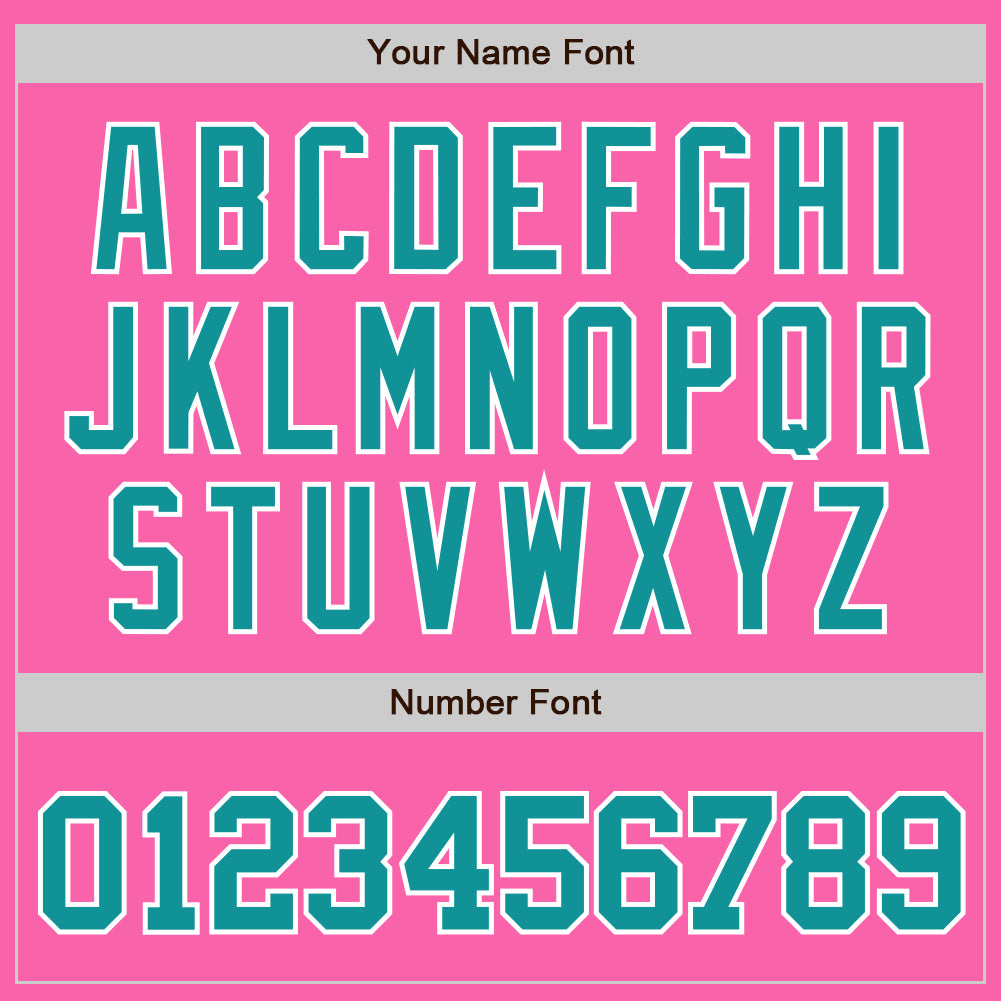 Custom Pink Teal-White Authentic Baseball Jersey baseball jersey product view 5