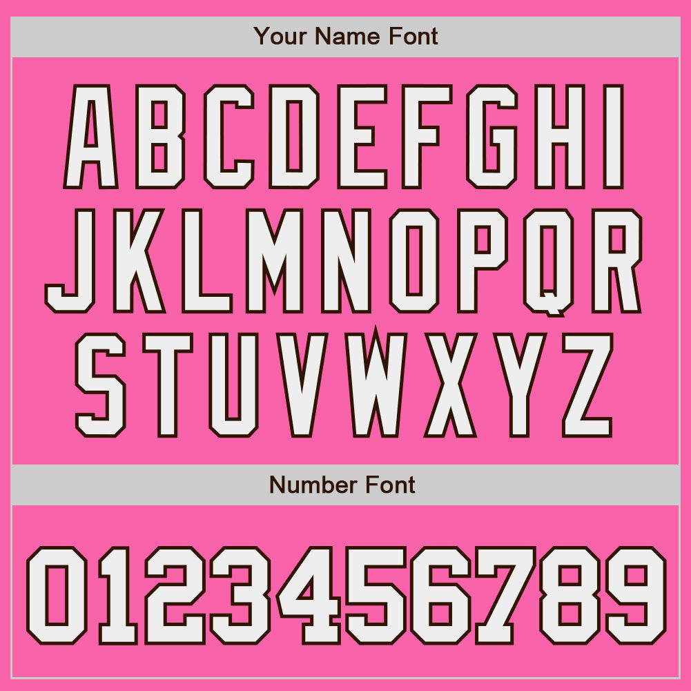 Custom Pink White-Brown Authentic Baseball Jersey baseball jersey product view 5