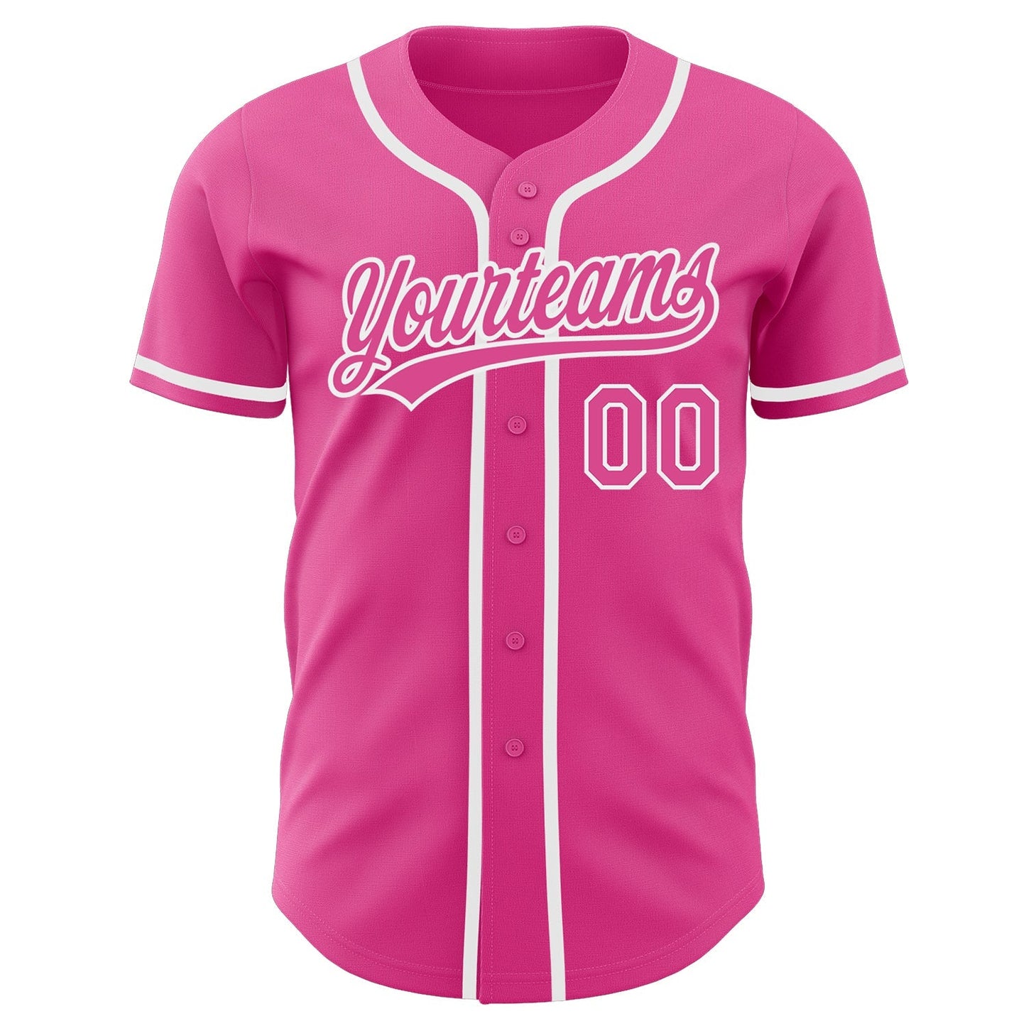 Custom Pink Pink-White Authentic Baseball Jersey baseball jersey product view 2