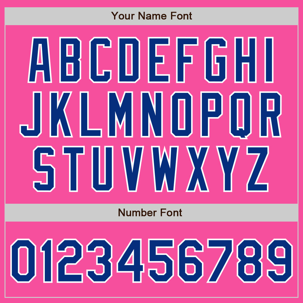 Custom Pink Royal-White Authentic Baseball Jersey baseball jersey product view 5