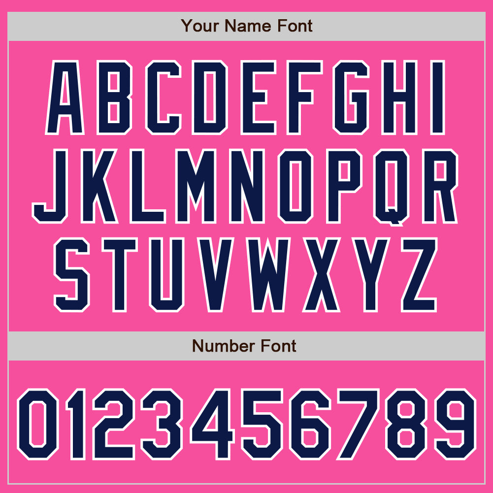 Custom Pink Navy-White Authentic Baseball Jersey baseball jersey product view 5