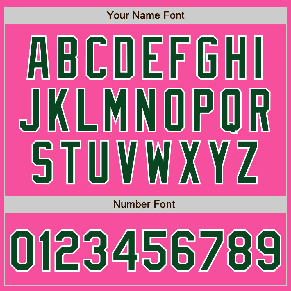 Custom Pink Green-White Authentic Baseball Jersey baseball jersey product view 5