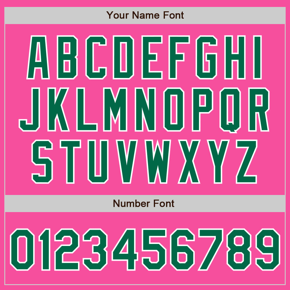 Custom Pink White Pinstripe Kelly Green Authentic Baseball Jersey baseball jersey product view 5