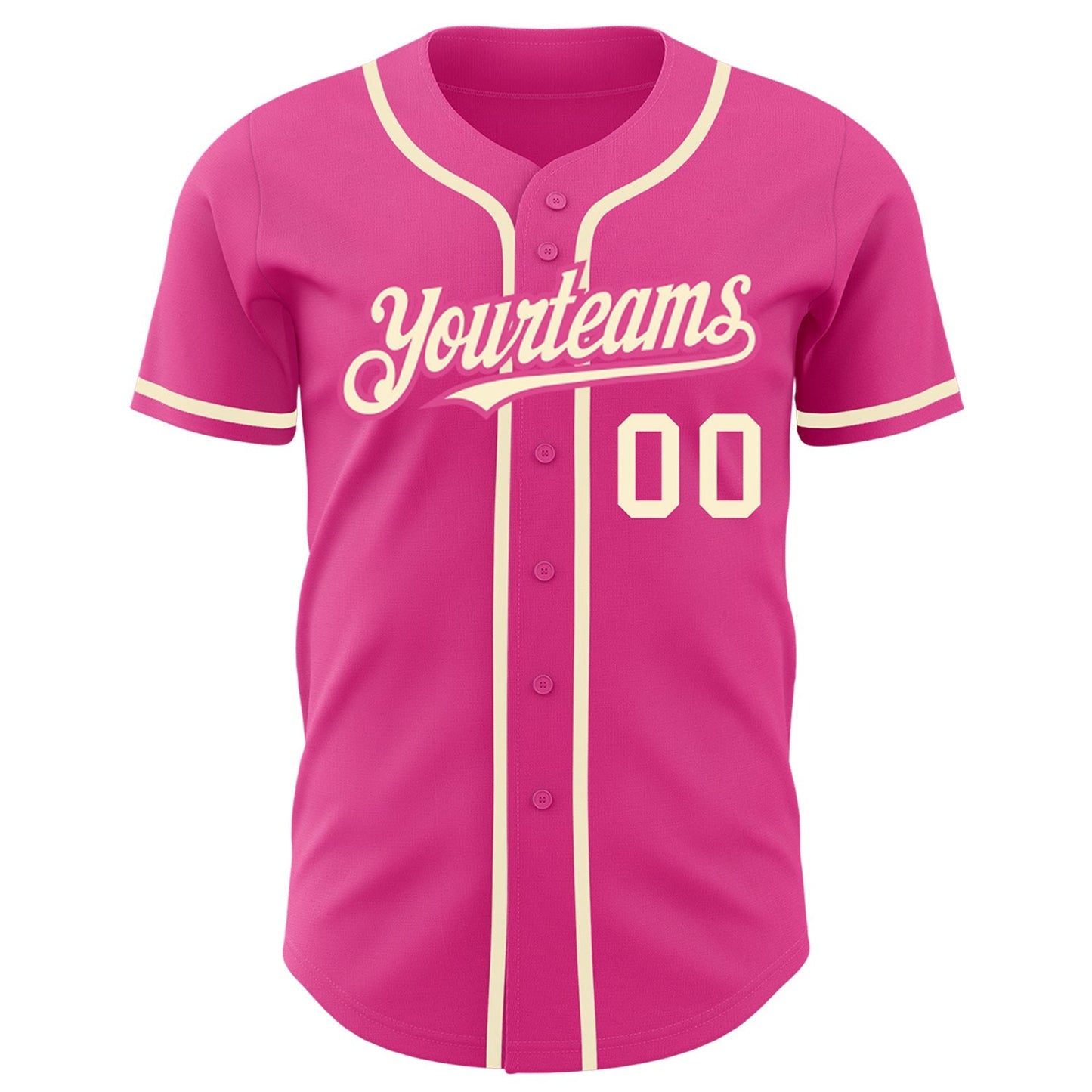 Custom Pink Cream Authentic Baseball Jersey baseball jersey product view 2