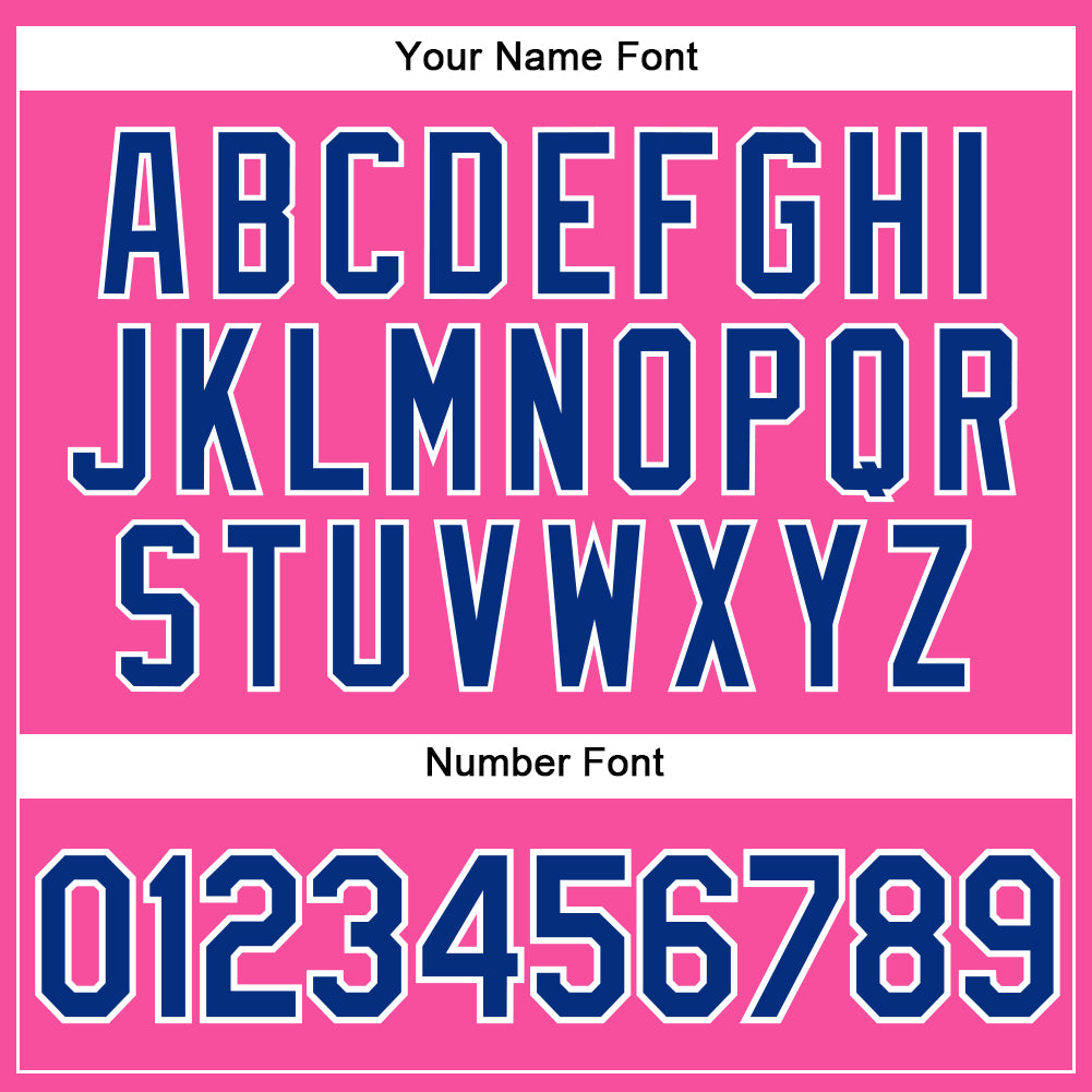 Custom Pink White Pinstripe Royal Authentic Baseball Jersey baseball jersey product view 5