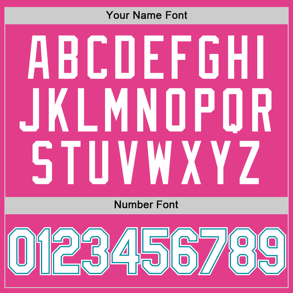 Custom Pink White-Teal Authentic Throwback Baseball Jersey baseball jersey product view 5
