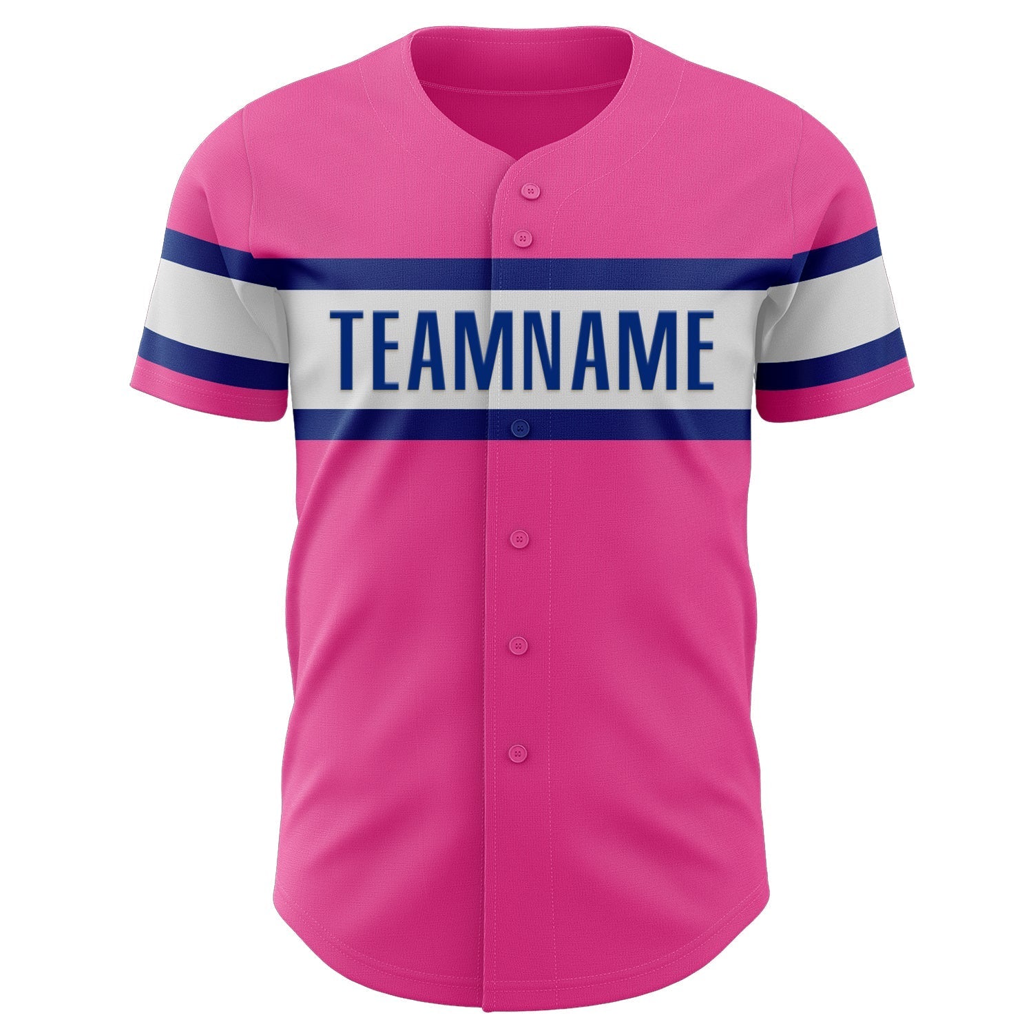 Custom Pink White-Royal Authentic Baseball Jersey baseball jersey product view 2