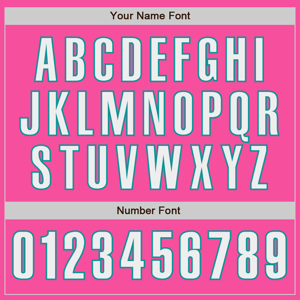 Custom Pink White-Teal Authentic Baseball Jersey baseball jersey product view 5