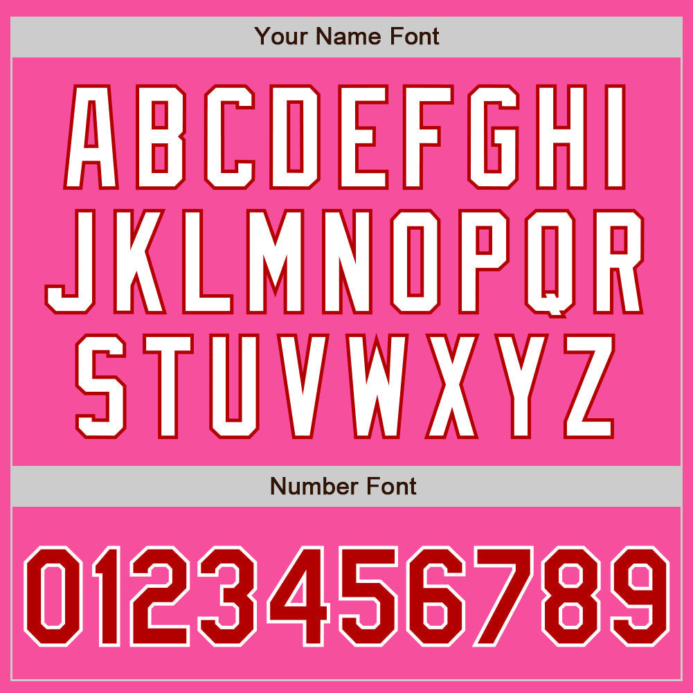 Custom Pink Red-White Authentic Baseball Jersey baseball jersey product view 5