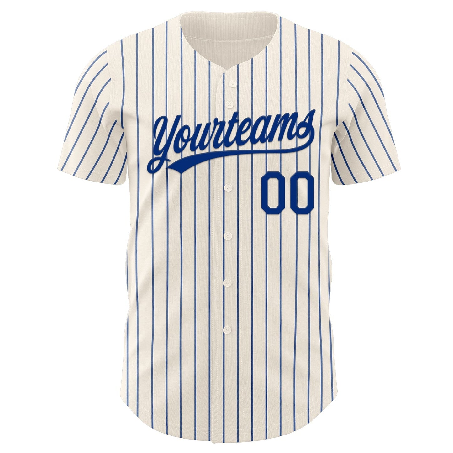 Custom Cream Royal Pinstripe Royal Authentic Baseball Jersey baseball jersey product view 4