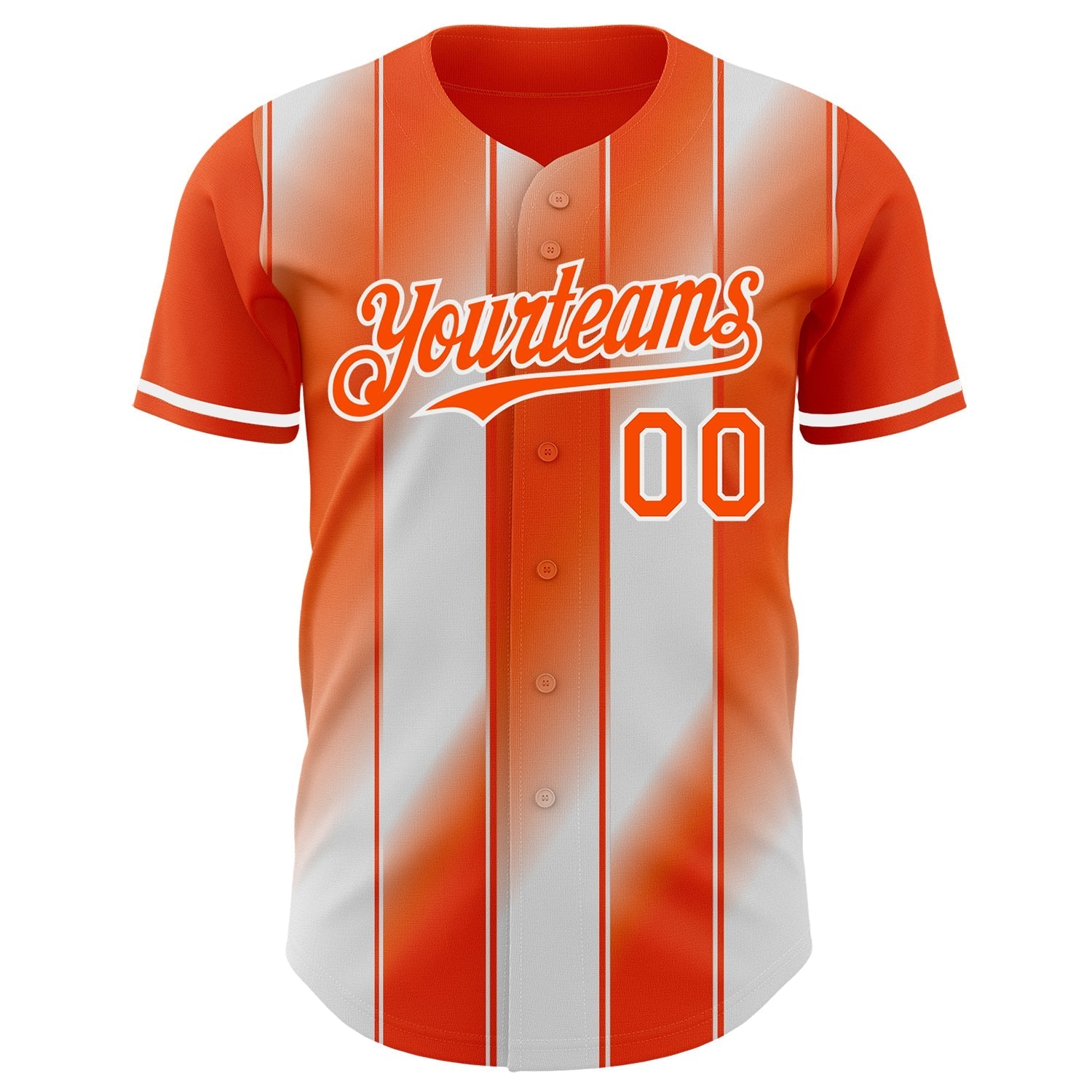 Custom Orange-White Gradient Classic Vertical Stripe Authentic Baseball Jersey baseball jersey product view 2
